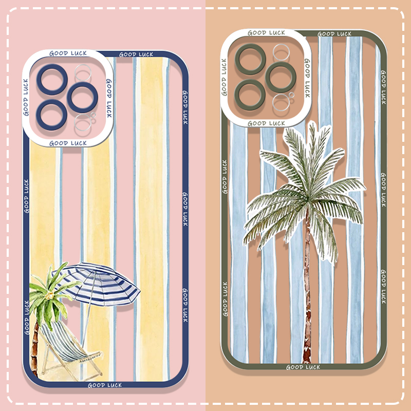 Phone Cases For Samsung A14 - غطاء هاتف شفاف مطبوع بتصميم أشجار