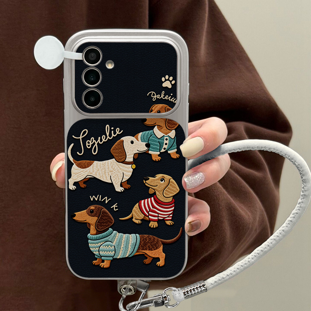 Camera Lens Protector - جراب هاتف بتصميم كلب داشهند كرتوني