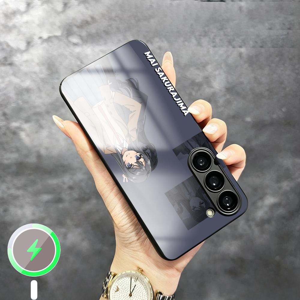 Phone Cases Magnetic - جراب هاتف زجاجي مغناطيسي بتصميم ساكوراجيما