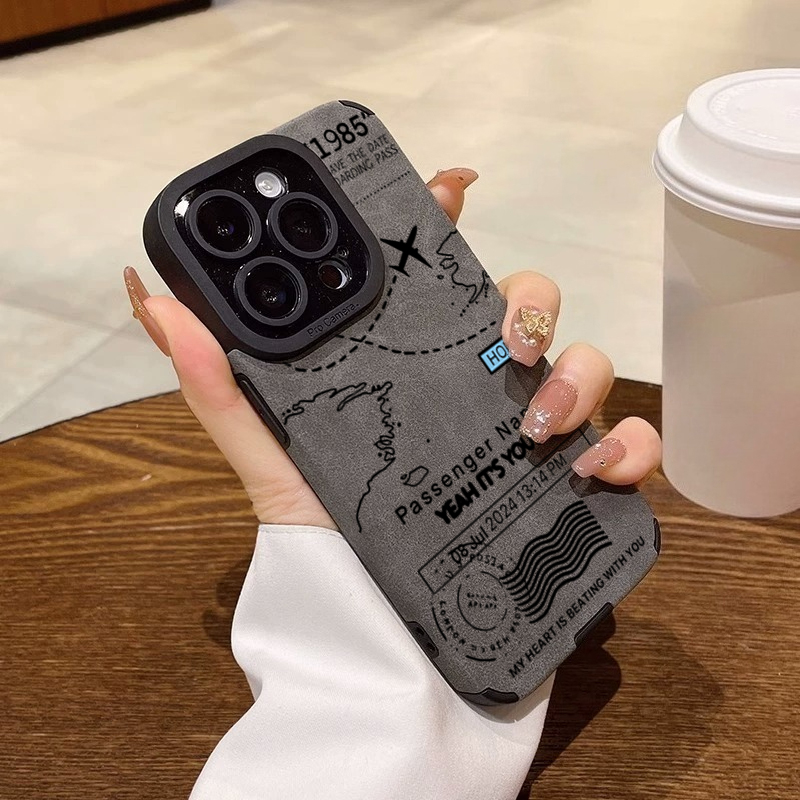 Phone Cases Aviation - طائرة رحلة الطريق تصميم فاخر جلد