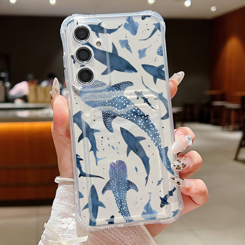 Phone Cases With Wallet - المحيط القرش الحوت قضية الهاتف لسامسونج
