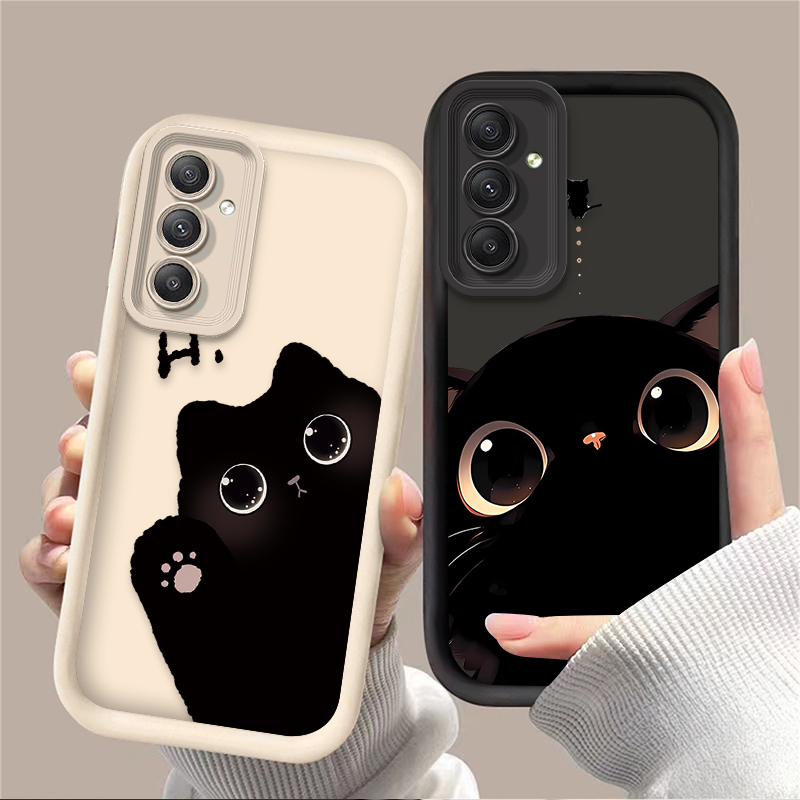 Phone Cases For Samsung A14 - جميل كبير العينين القط قضية الهاتف