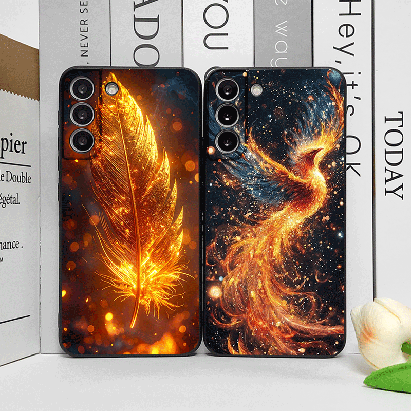 Phone Cases Pixel 10 Pro - غطاء هاتف فاخر بنمط ريشة العنقاء
