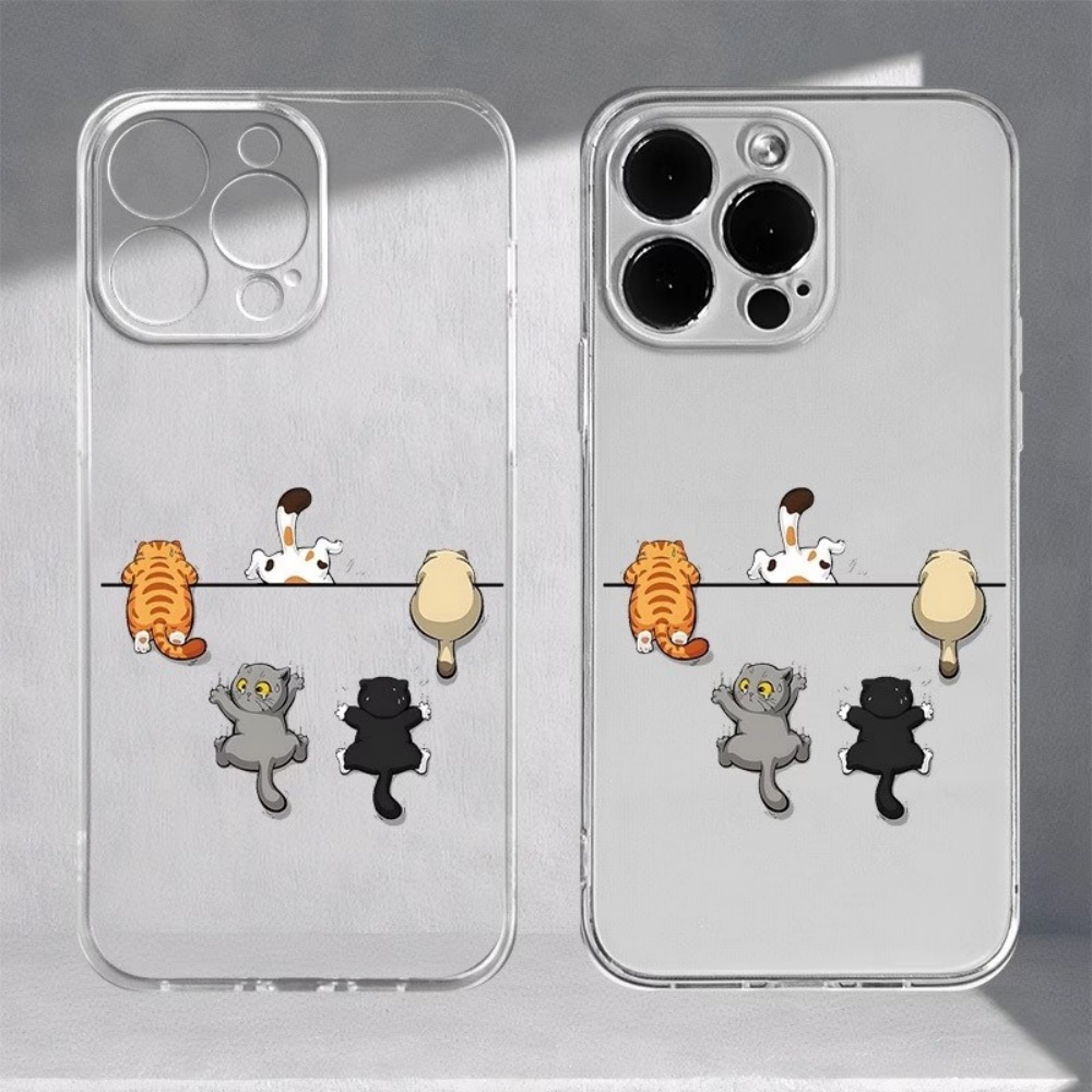 Phone Cases Cute Iphone 13 - غطاء هاتف بنمط خمسة قطط لطيفة