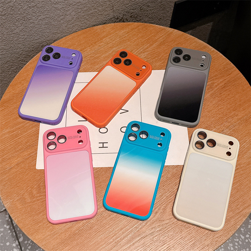 Phone Cases Iphone 15 - غطاء هاتف فاخر بألوان الحلوى المتدرجة