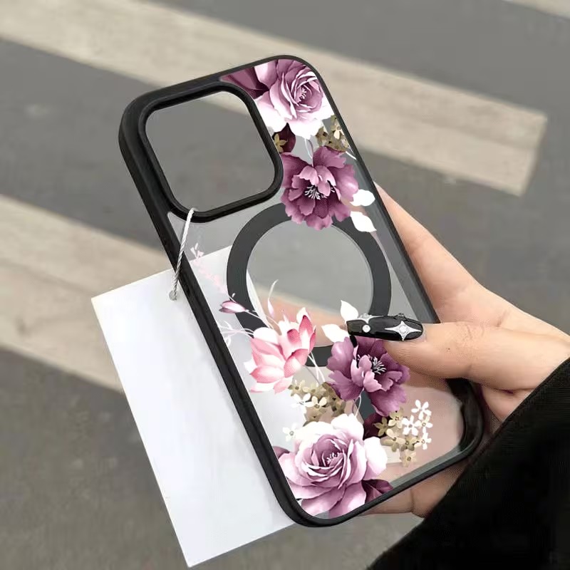 Clear Magsafe Case - غطاء هاتف مغناطيسي شفاف مقاوم للصدمات