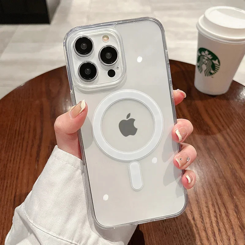 Clear Magsafe Case - حافظة هاتف شحن لاسلكي لهاتف آيفون