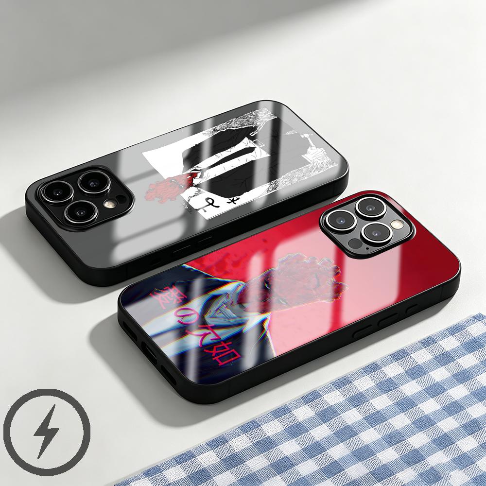 Phone Cases Magnetic - جراب هاتف أنمي دوروهيدورو زجاجي مغناطيسي