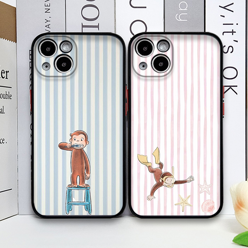 Phone Cases Iphone 15 - غطاء هاتف كرتوني مخطط على شكل