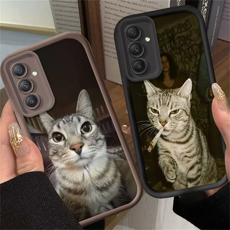 غطاء هاتف عصري بتصميم قطة تدخن - مراجعة Phone Cases For Samsung A14 وسعره