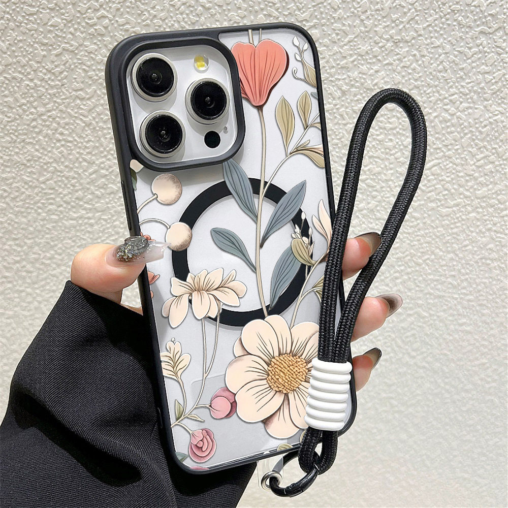جراب هاتف شفاف بتصميم زهور وإط - مراجعة Phone Cases Magnetic وسعره