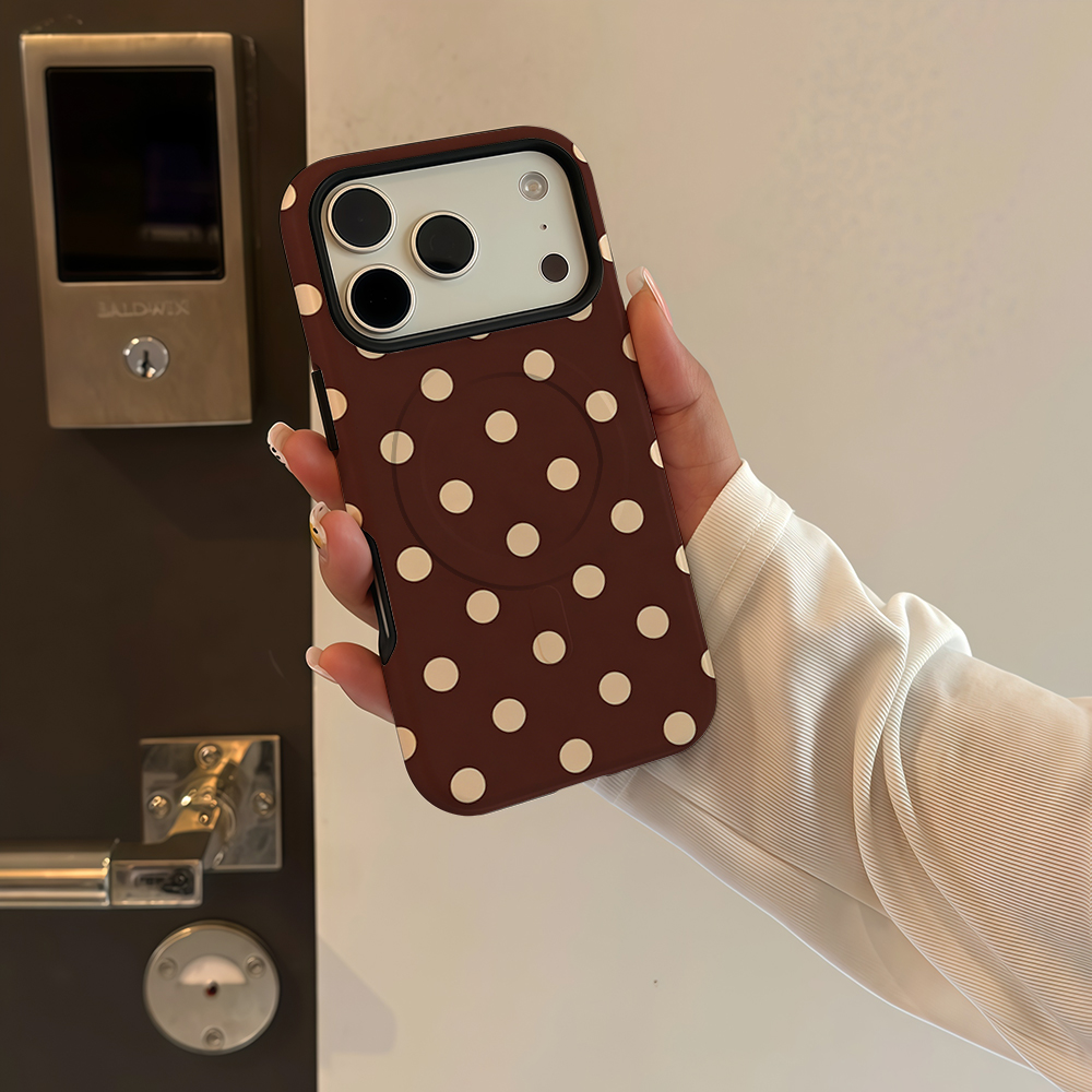 جراب هاتف بني بيج منقط بتصميم  - مراجعة Phone Cases Magnetic وسعره