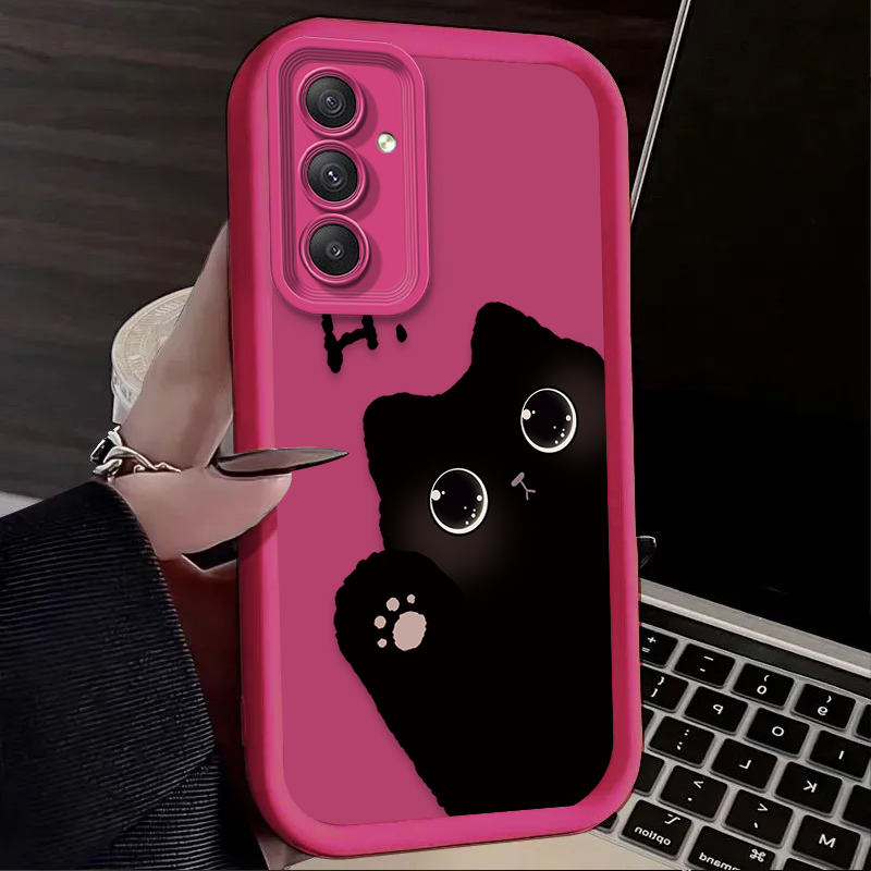 جميل كبير العينين القط قضية ال - مراجعة Phone Cases For Samsung A14 وسعره