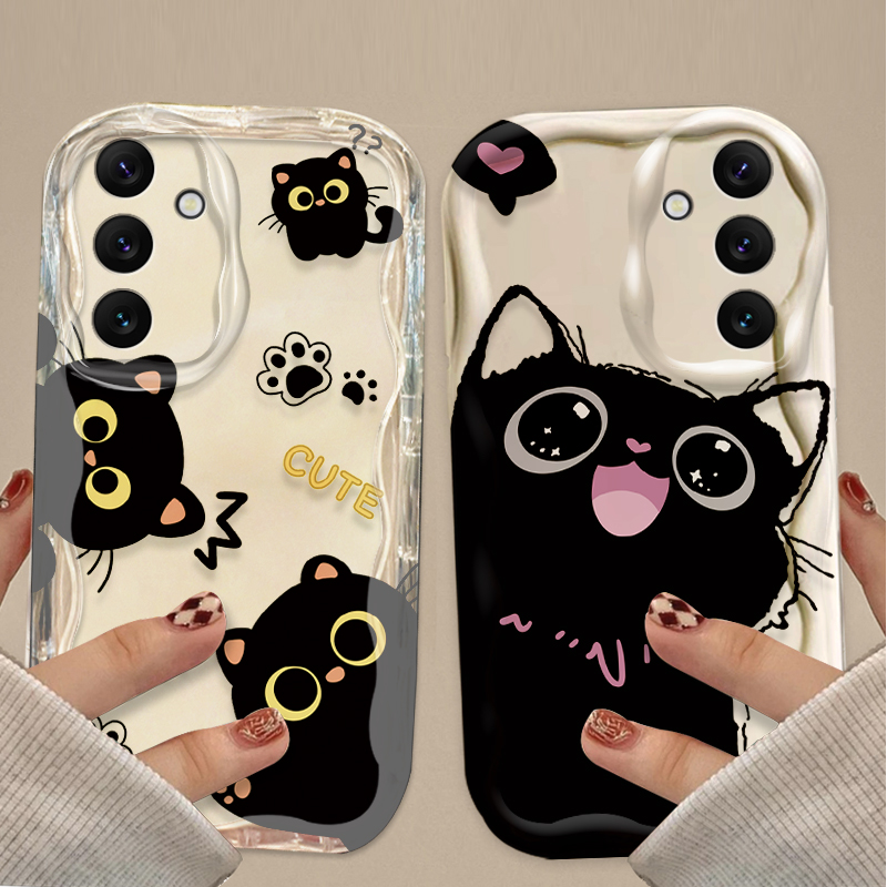 لطيف عيون كبيرة القط الأسود حق - مراجعة Phone Cases For Samsung A14 وسعره