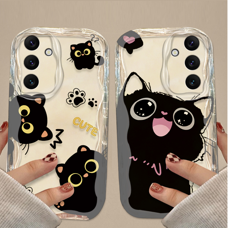 لطيف عيون كبيرة القط الأسود حق - مراجعة Phone Cases For Samsung A14 وسعره