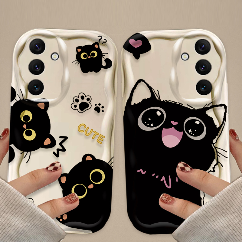 لطيف عيون كبيرة القط الأسود حق - مراجعة Phone Cases For Samsung A14 وسعره
