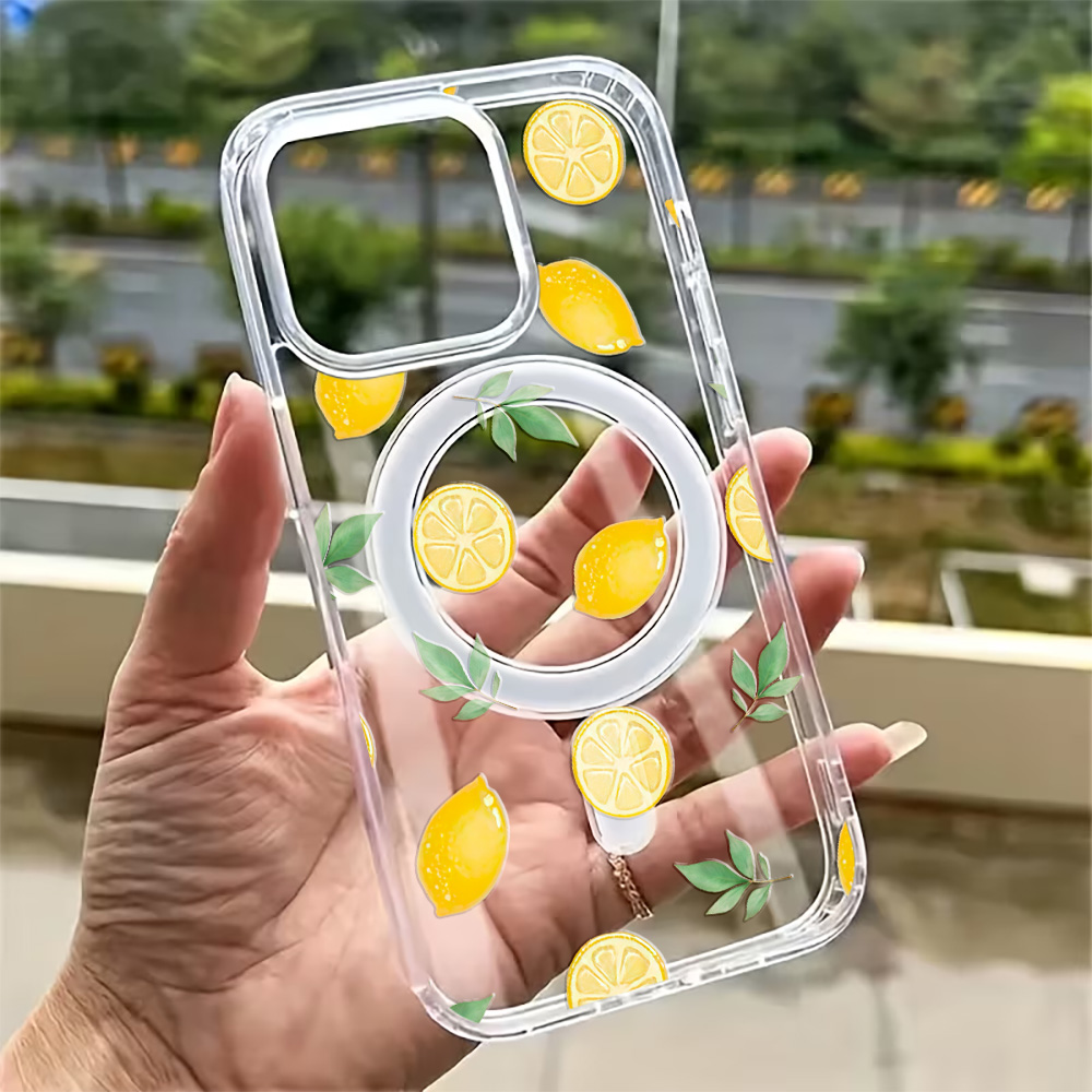 غطاء هاتف صيفي بتصميم الليمون  - مراجعة Clear Magsafe Case وسعره